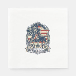 Patriotic Dachshund Vector Graphic Tee_1 Napkin