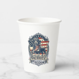 Patriotic Dachshund Vector Graphic Tee_1 Paper Cups