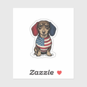 Patriotic Dachshund Vintage Engraving Vector Desig