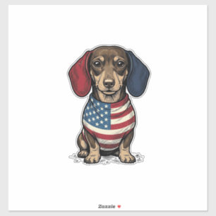 Patriotic Dachshund Vintage Engraving Vector Desig