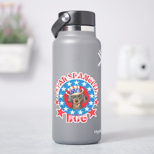 Patriotic Dachshund Vinyl Sticker