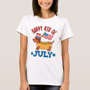 Patriotic Dachshund Wiener Dog Fourth of July T-Shirt