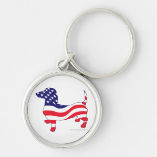 Patriotic Dachshund / Wiener Key Ring