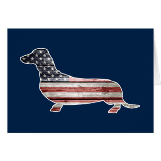Patriotic Dachshund with American Flag