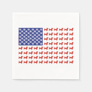 Patriotic Dachshunds Napkin
