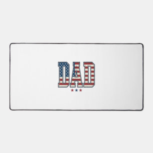 Patriotic Dad American Flag Vintage Vector Design_ Desk Mat