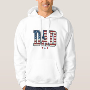 Patriotic Dad American Flag Vintage Vector Design_ Hoodie