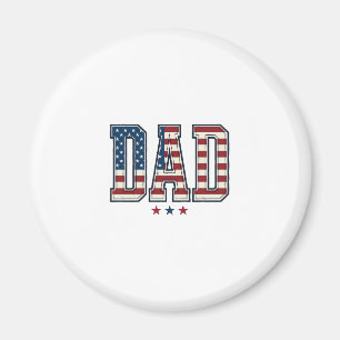 Patriotic Dad American Flag Vintage Vector Design_ Magnet