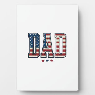 Patriotic Dad American Flag Vintage Vector Design_ Plaque