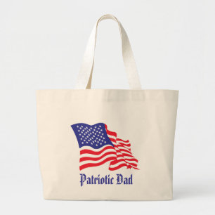 Patriotic Dad Father's Day Large Tote Bag