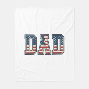 Patriotic Dad Flag Lettering Vector Design_1 Fleece Blanket