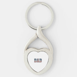 Patriotic Dad Flag Lettering Vector Design_1 Key Ring