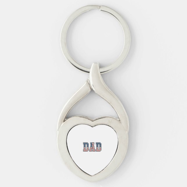 Patriotic Dad Flag Lettering Vector Design_1 Key Ring (Front)