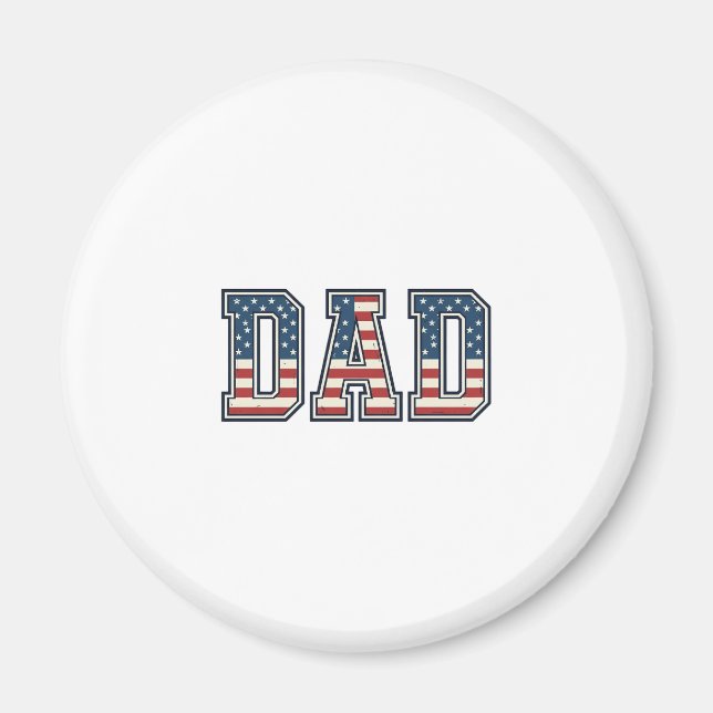 Patriotic Dad Flag Lettering Vector Design_1 Magnet (Front)