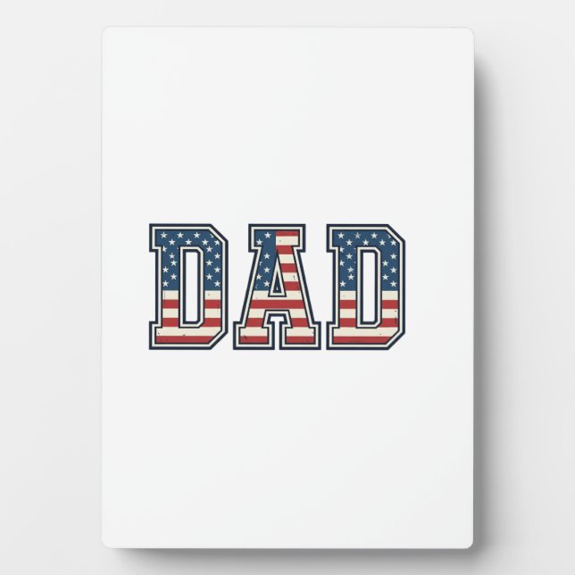 Patriotic Dad Flag Lettering Vector Design_1 Plaque (Front)