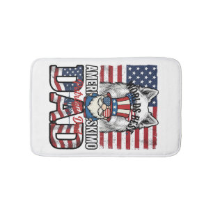 Patriotic Dad Gnome Vintage Vector Shirt Design_1 Bath Mat