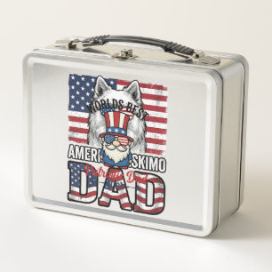 Patriotic Dad Gnome Vintage Vector Shirt Design_1 Metal Lunch Box