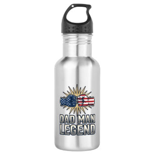 Patriotic Dad Man Legend Vintage T-Shirt Design_1 532 Ml Water Bottle