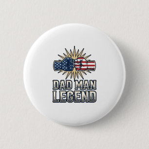 Patriotic Dad Man Legend Vintage T-Shirt Design_1 6 Cm Round Badge