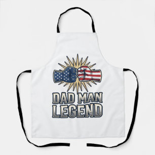 Patriotic Dad Man Legend Vintage T-Shirt Design_1 Apron