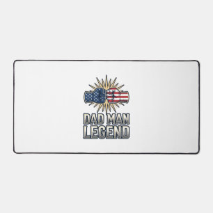 Patriotic Dad Man Legend Vintage T-Shirt Design_1 Desk Mat