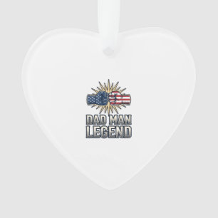 Patriotic Dad Man Legend Vintage T-Shirt Design_1 Ornament