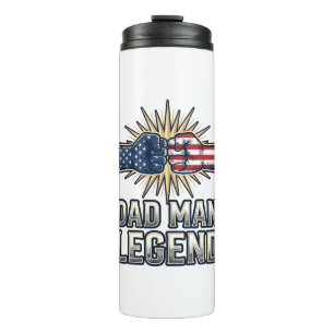 Patriotic Dad Man Legend Vintage T-Shirt Design_1 Thermal Tumbler