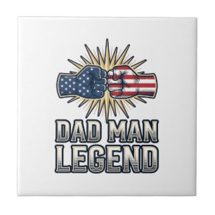 Patriotic Dad Man Legend Vintage T-Shirt Design_1 Tile