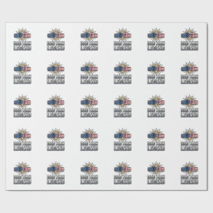 Patriotic Dad Man Legend Vintage T-Shirt Design_1 Wrapping Paper