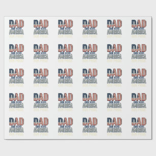 Patriotic Dad Our Hero Vintage Father Shirt Design Wrapping Paper