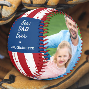 Patriotic DAD Personalised American Flag 2 Photo   Baseball