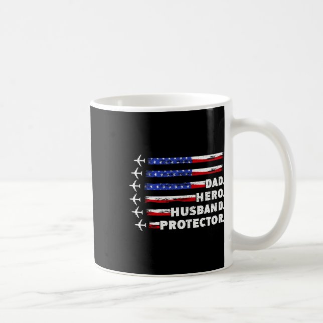 Patriotic Dad Protector Dad Us Flag  Coffee Mug (Right)