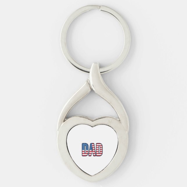 Patriotic DAD Vector Shirt Design_1 Key Ring (Front)