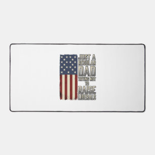 Patriotic Dad Vintage Flag Quote Shirt Design_1 Desk Mat