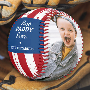 Patriotic DADDY Father's Day American Flag 2 Photo Baseball