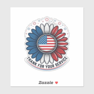 Patriotic Daisy Thank For Your Service Shirt Desig
