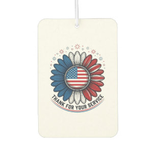 Patriotic Daisy Thank For Your Service Shirt Desig Car Air Freshener