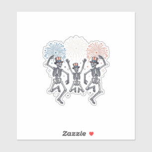 Patriotic Dancing Skeleton Fireworks Vintage Shirt