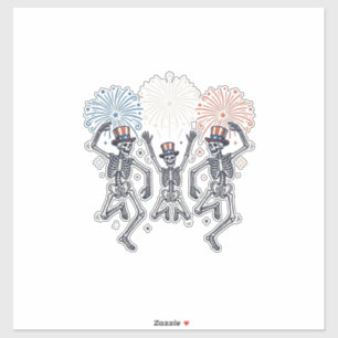 Patriotic Dancing Skeleton Fireworks Vintage Shirt