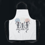 Patriotic Dancing Skeleton Fireworks Vintage Shirt Apron<br><div class="desc">Patriotic Dancing Skeleton Fireworks Vintage Shirt Design_1</div>