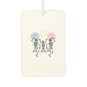 Patriotic Dancing Skeleton Fireworks Vintage Shirt Car Air Freshener