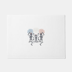 Patriotic Dancing Skeleton Fireworks Vintage Shirt Doormat