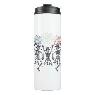 Patriotic Dancing Skeleton Fireworks Vintage Shirt Thermal Tumbler