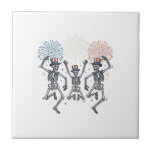 Patriotic Dancing Skeleton Fireworks Vintage Shirt Tile<br><div class="desc">Patriotic Dancing Skeleton Fireworks Vintage Shirt Design_1</div>
