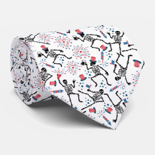 Patriotic Dancing Skeleton Necktie