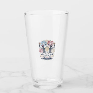 Patriotic Dancing Skeletons Fireworks 4th of July Glass