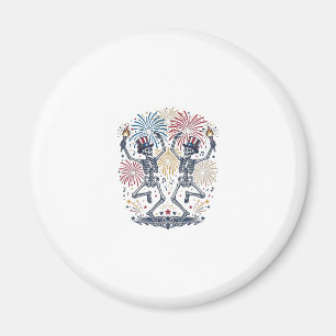 Patriotic Dancing Skeletons Fireworks 4th of July  Magnet