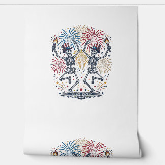 Patriotic Dancing Skeletons Fireworks 4th of July  Wallpaper