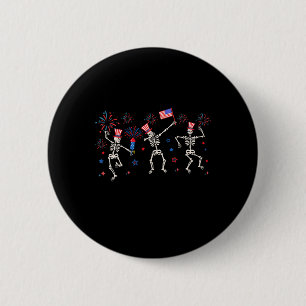Patriotic Dancing Skeletons Funny Fourth Of July 6 Cm Round Badge