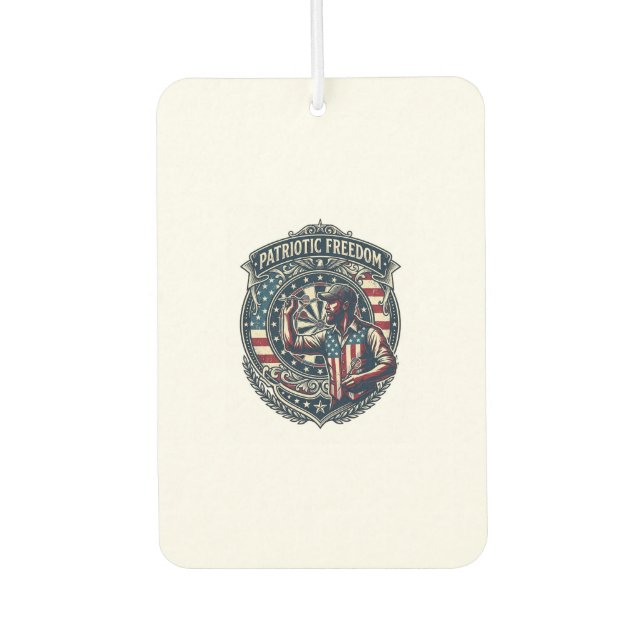 Patriotic Dart Player Vector Graphic Tee Car Air Freshener (Front)